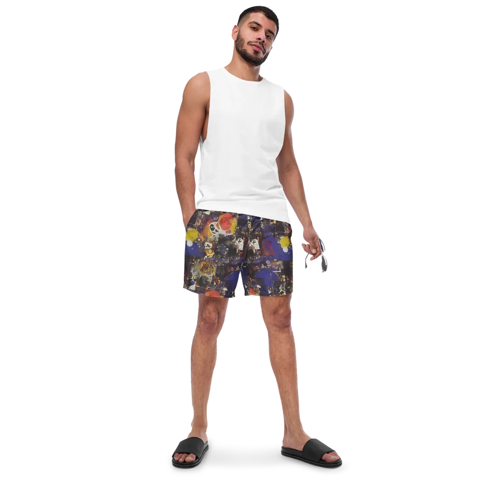 Abstract Galaxy on Swim Trunks — Front