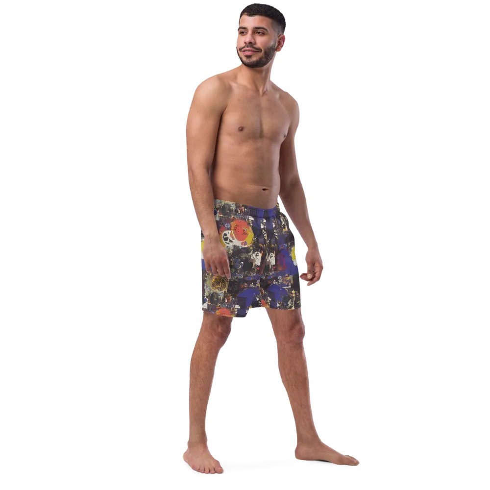 Abstract Galaxy on Swim Trunks — Right Front