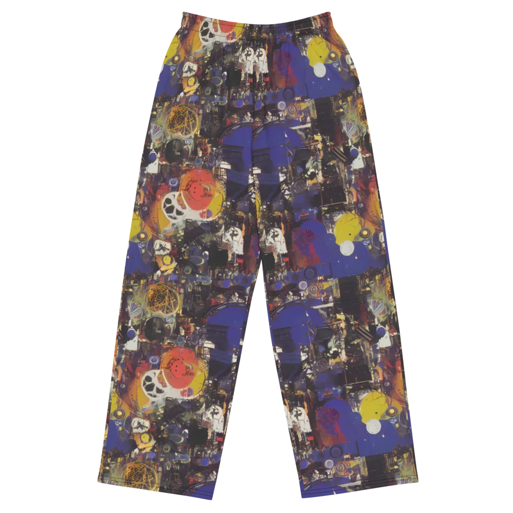 Abstract Galaxy on Wide-Leg Pants — Front