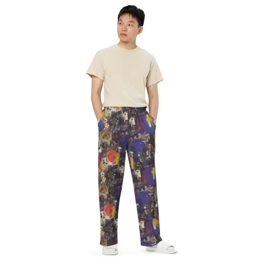 Abstract Galaxy on a Wide-Leg Pants