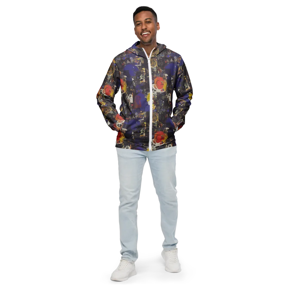 Abstract Galaxy on Men's Windbreaker — Front