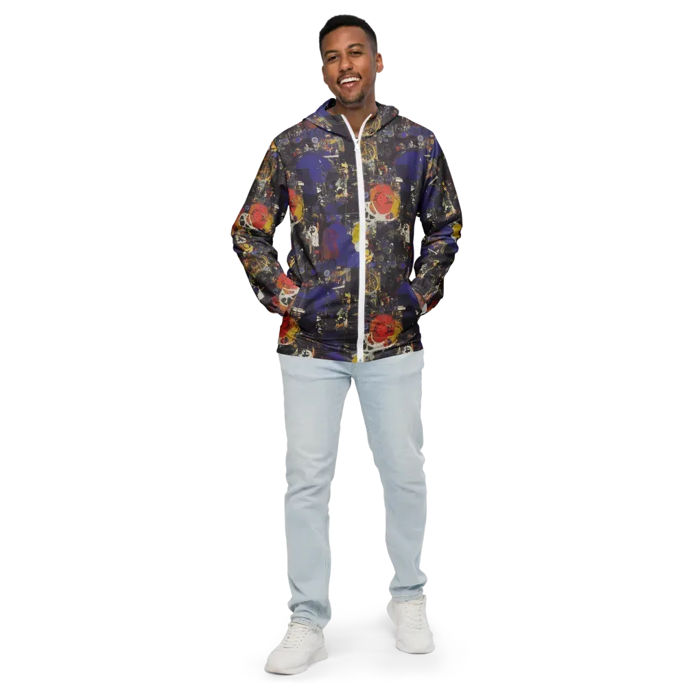 Abstract Galaxy on Men's Windbreaker — Front