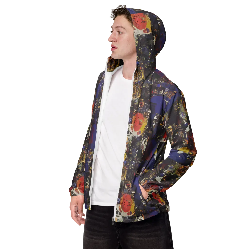 Abstract Galaxy on Men's Windbreaker — Left Front