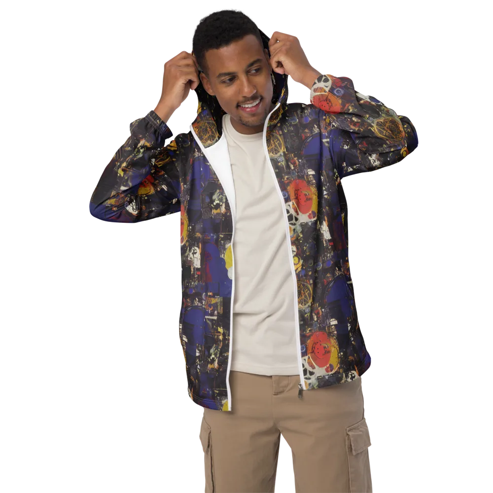 Abstract Galaxy on Men's Windbreaker — Front