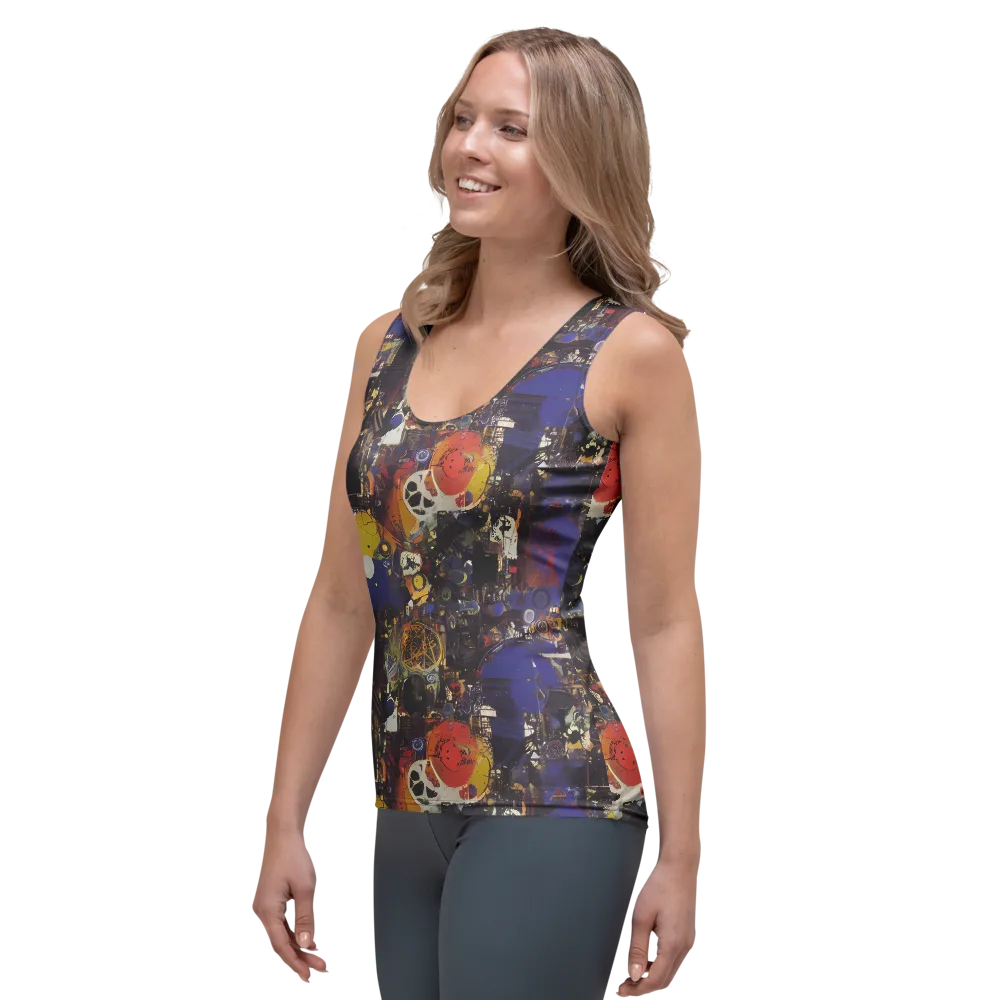 Abstract Galaxy on Women's Tank Top — Left Front