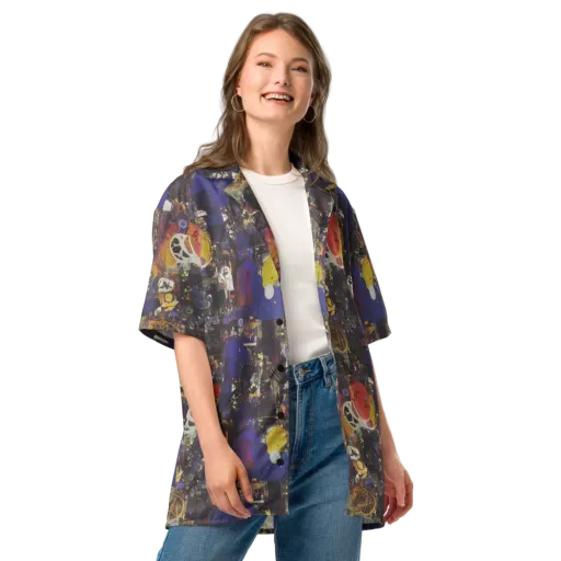 Abstract Galaxy on a Button Shirt
