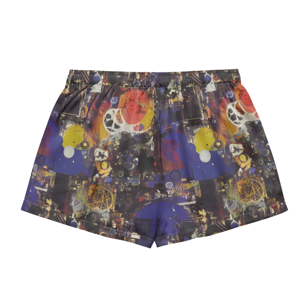 Abstract Galaxy on Women's Pajama Shorts — Back