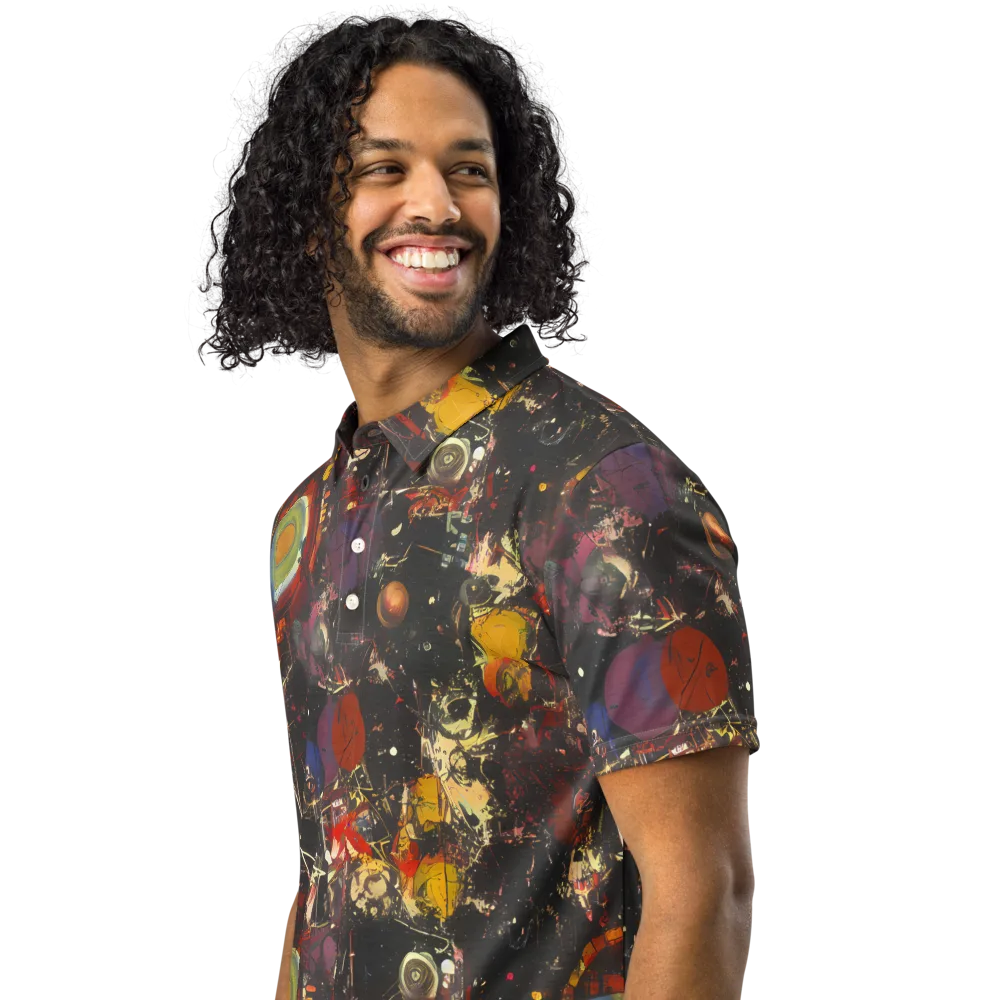 Lunar Funk on Men's Slim Fit Polo Shirt — Left Front