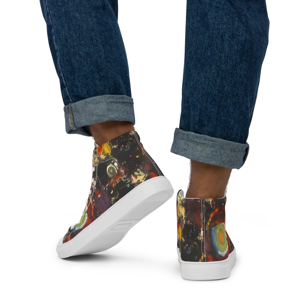 Lunar Funk on Men's High Top Canvas Shoes — Back