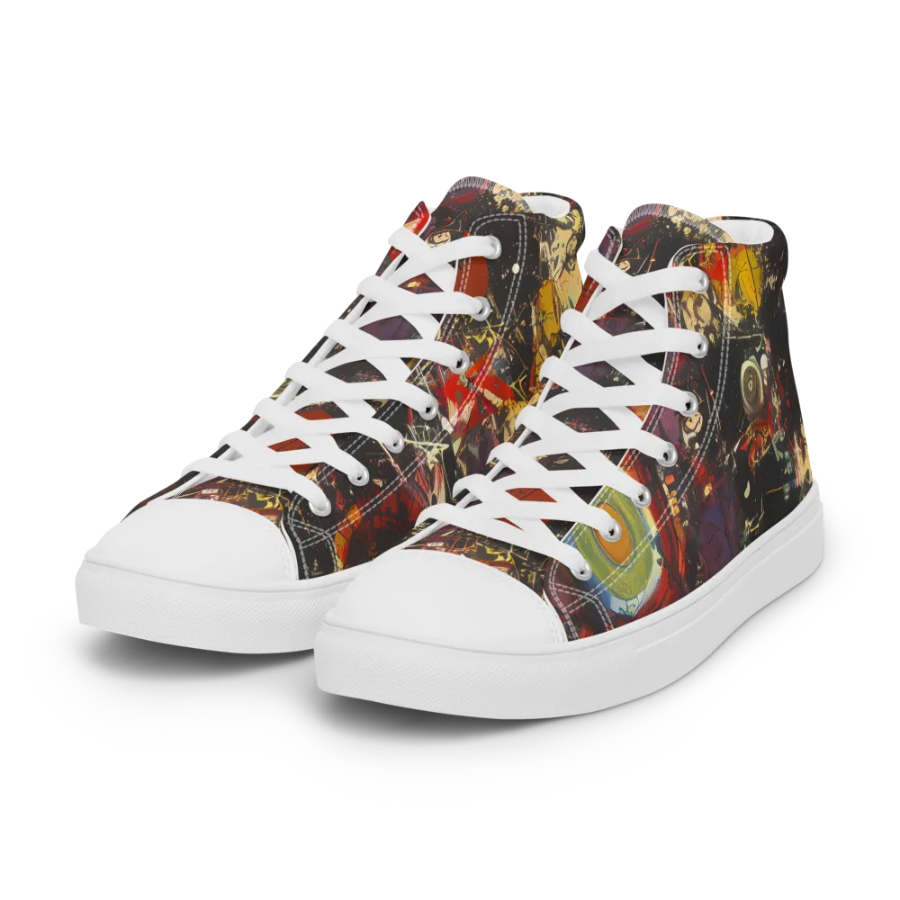 Lunar Funk on Women's High Top Canvas Shoes — Left Front