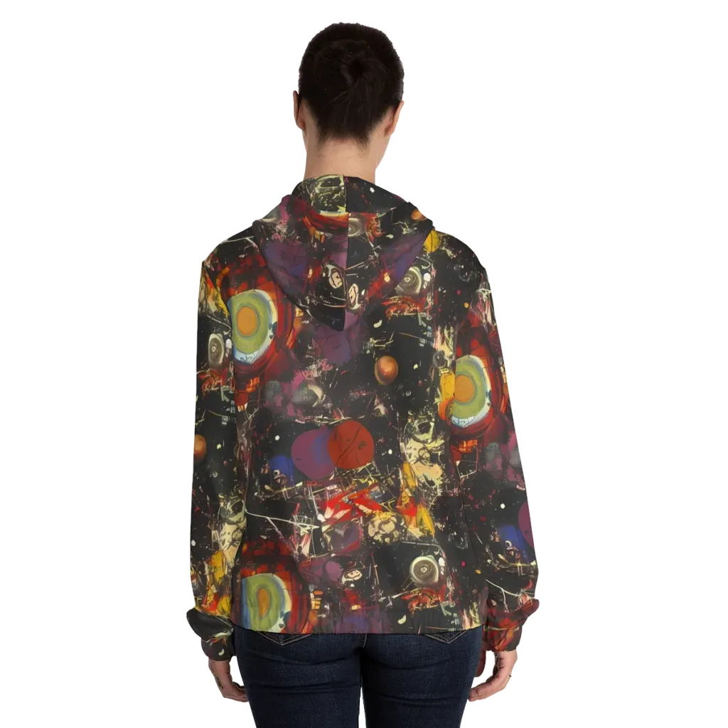 Lunar Funk on Women's Full-Zip Hoodie — Back On Person