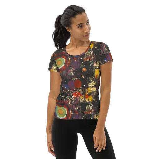 Lunar Funk on a Women's Athletic T-Shirt