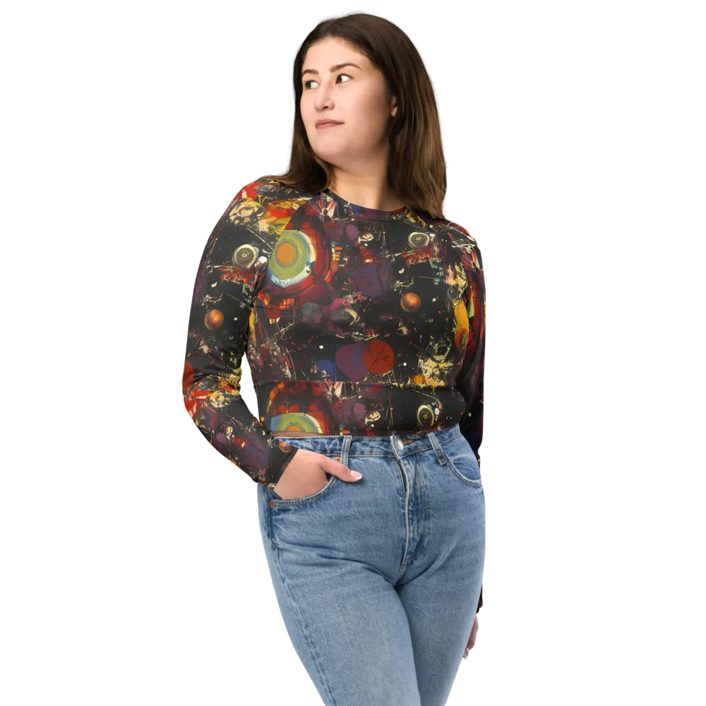Lunar Funk on Long Sleeve Crop Top — Front