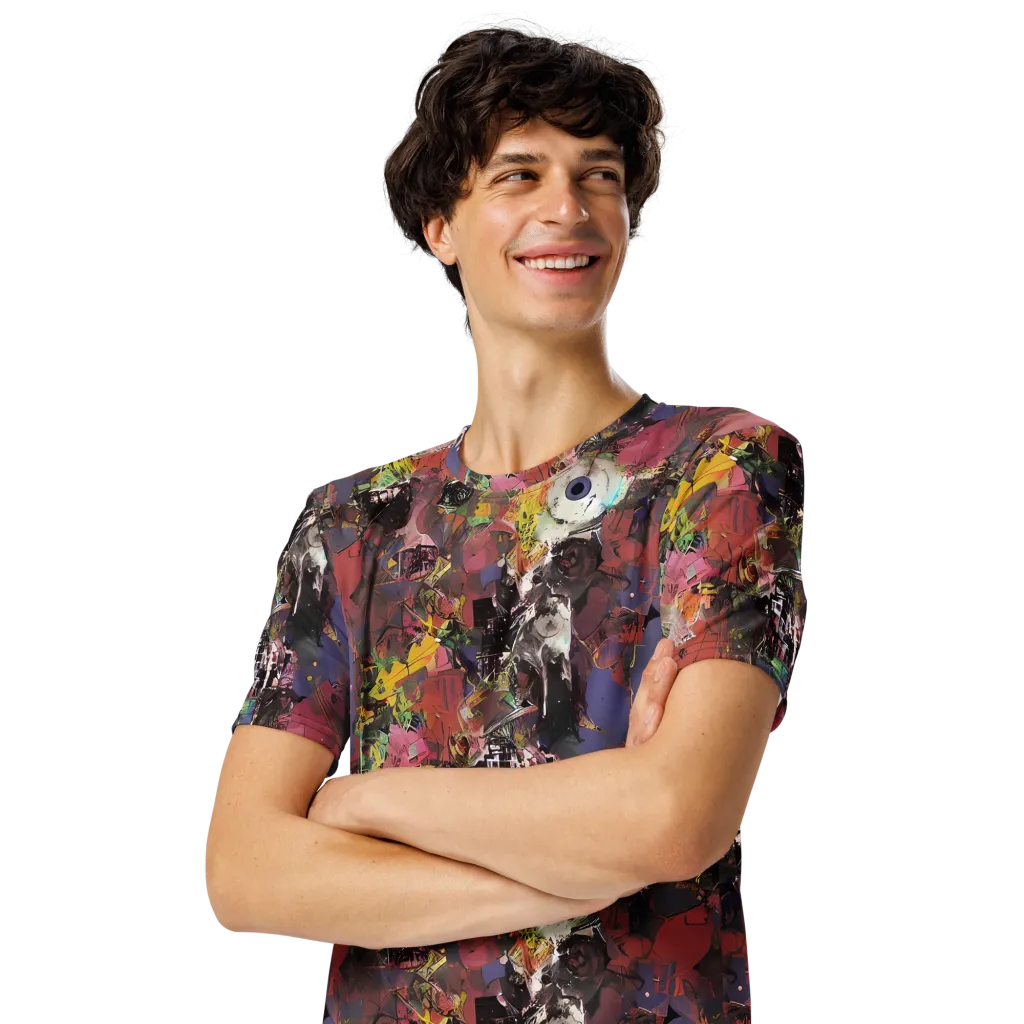 Riot of Rhythm on Men's Crew Neck T-Shirt — Left Front