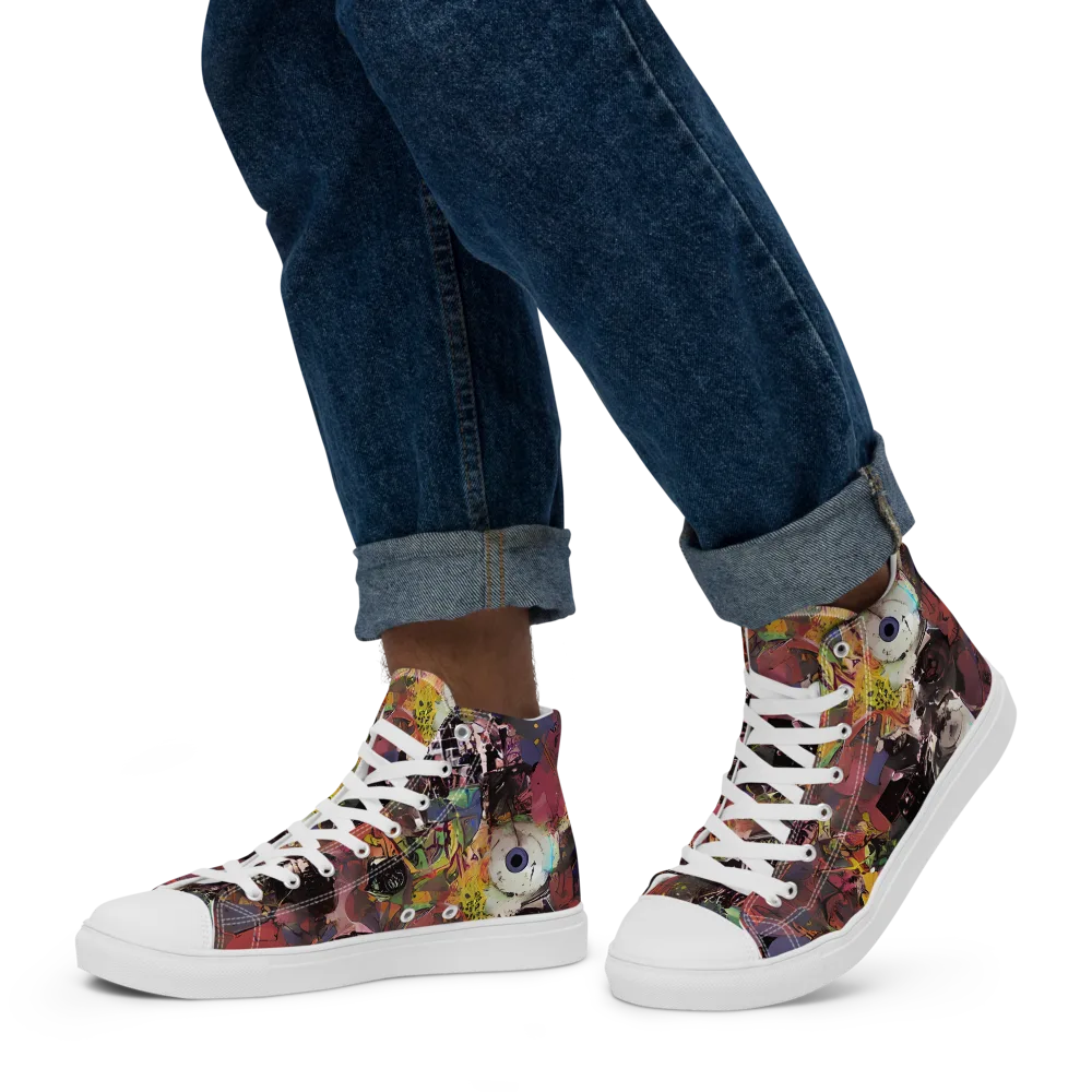 Riot of Rhythm on Men's High Top Canvas Shoes — Left