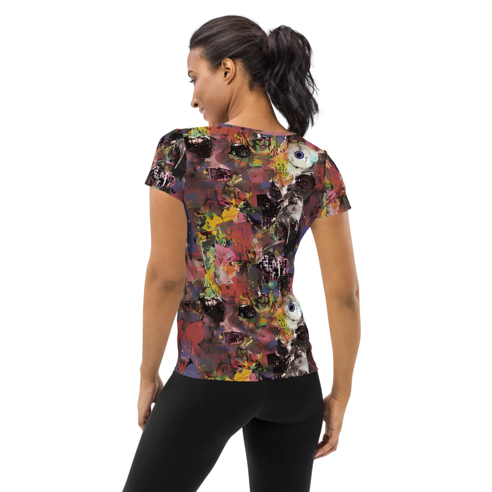 Riot of Rhythm on Women's Athletic T-Shirt — Back
