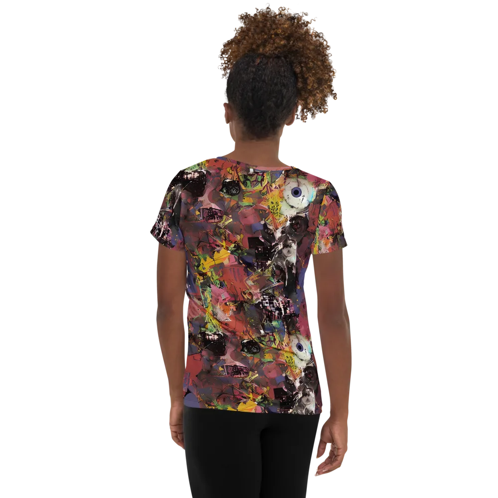 Riot of Rhythm on Women's Athletic T-Shirt — Back