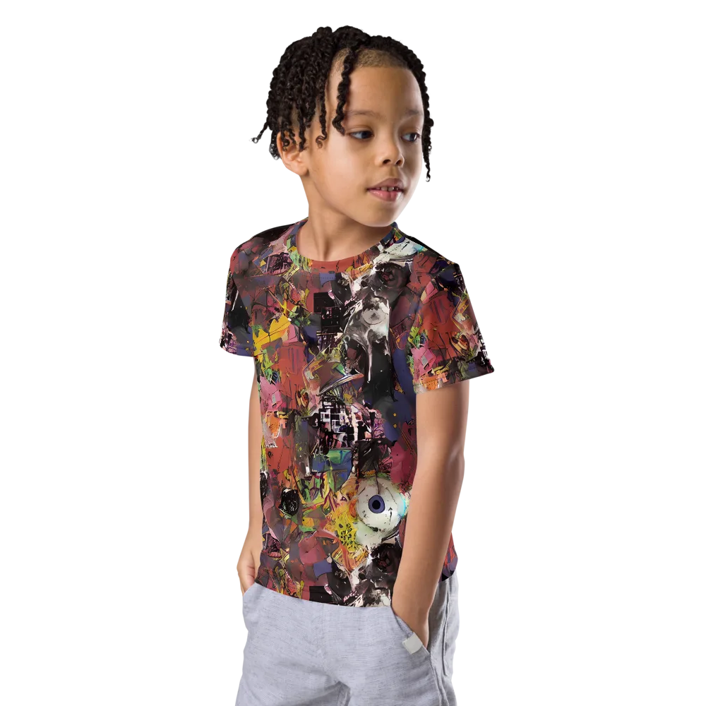 Riot of Rhythm on Kids Crew Neck T-Shirt — Left Front