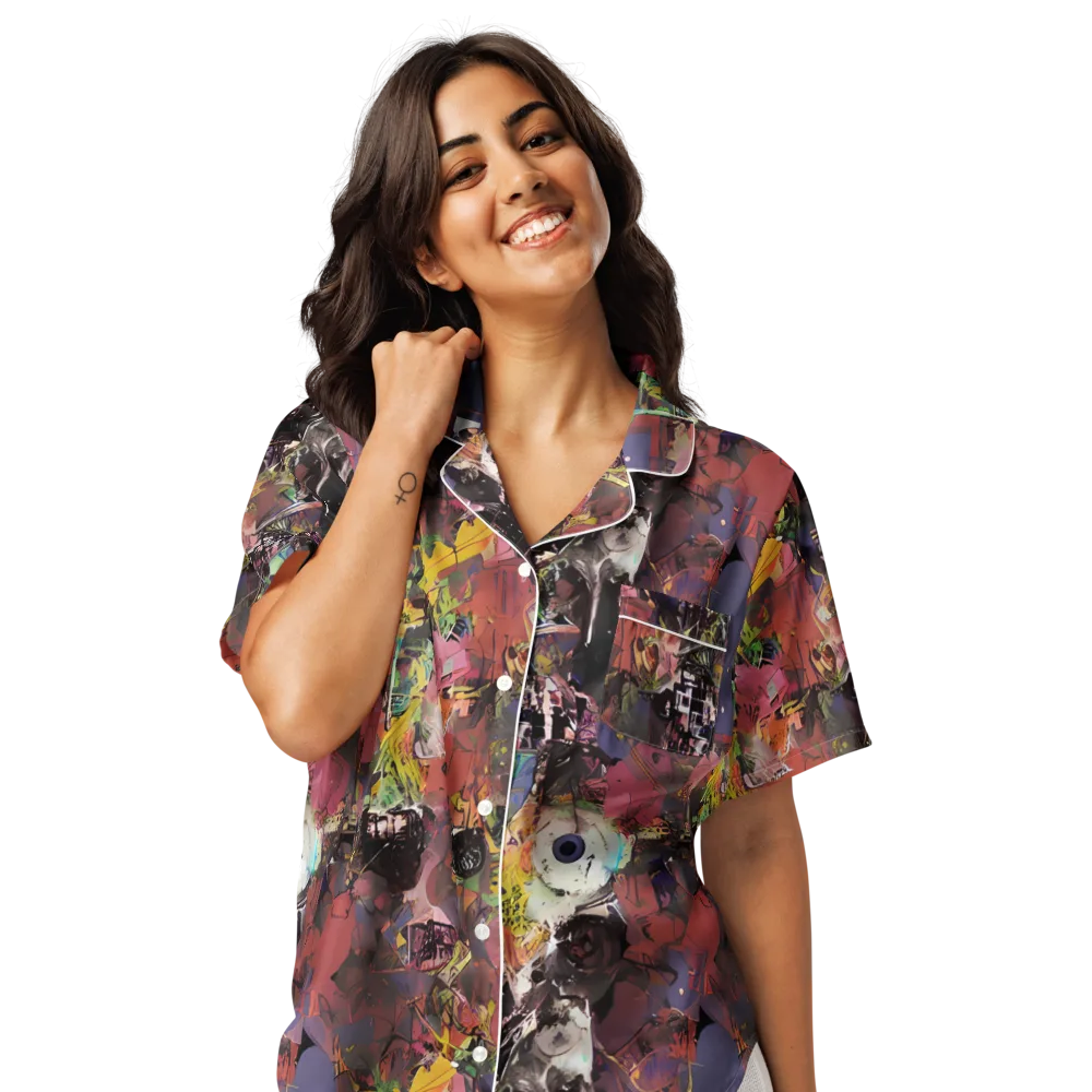 Riot of Rhythm on Women's Short Sleeve Pajama Top — Front