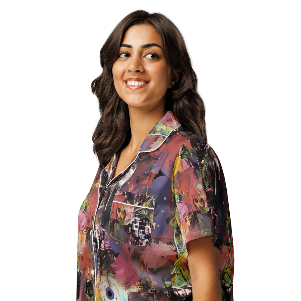 Riot of Rhythm on Women's Short Sleeve Pajama Top — Left Front