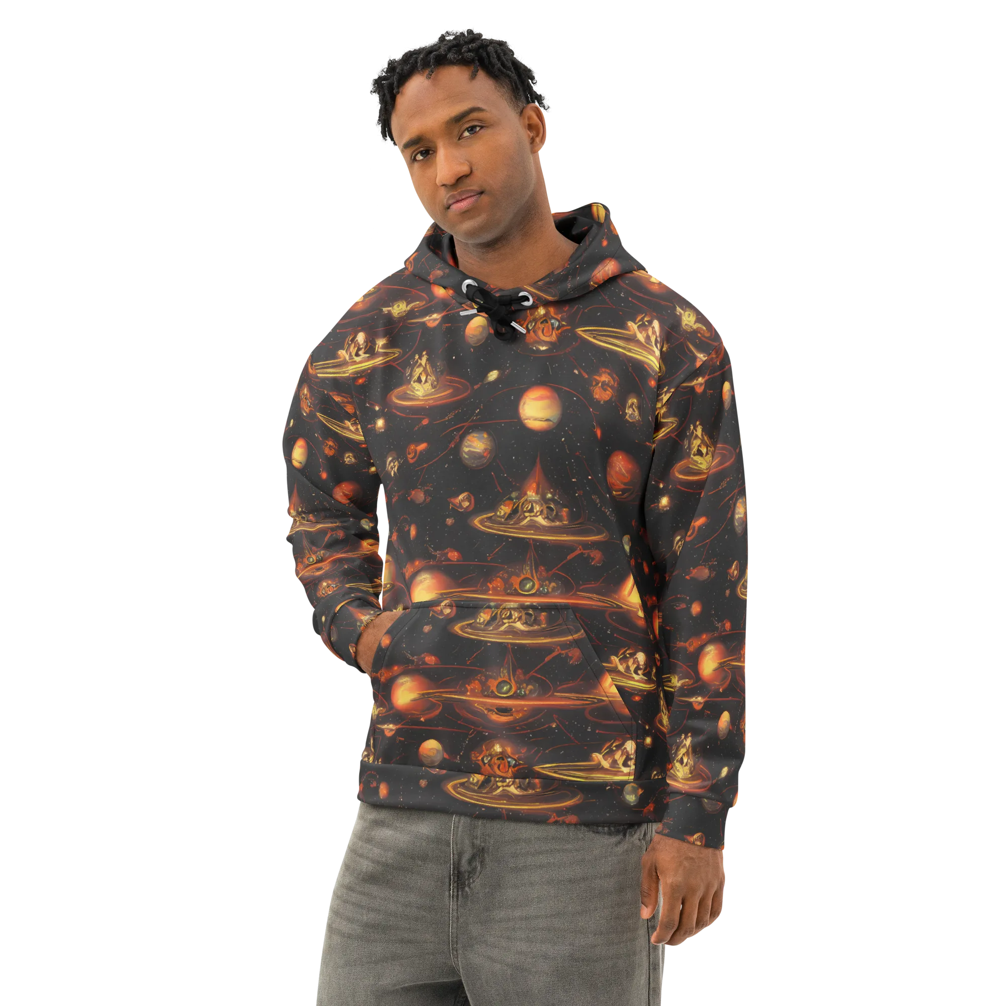 Murillo Vortex on Cotton Hoodie — Left Front