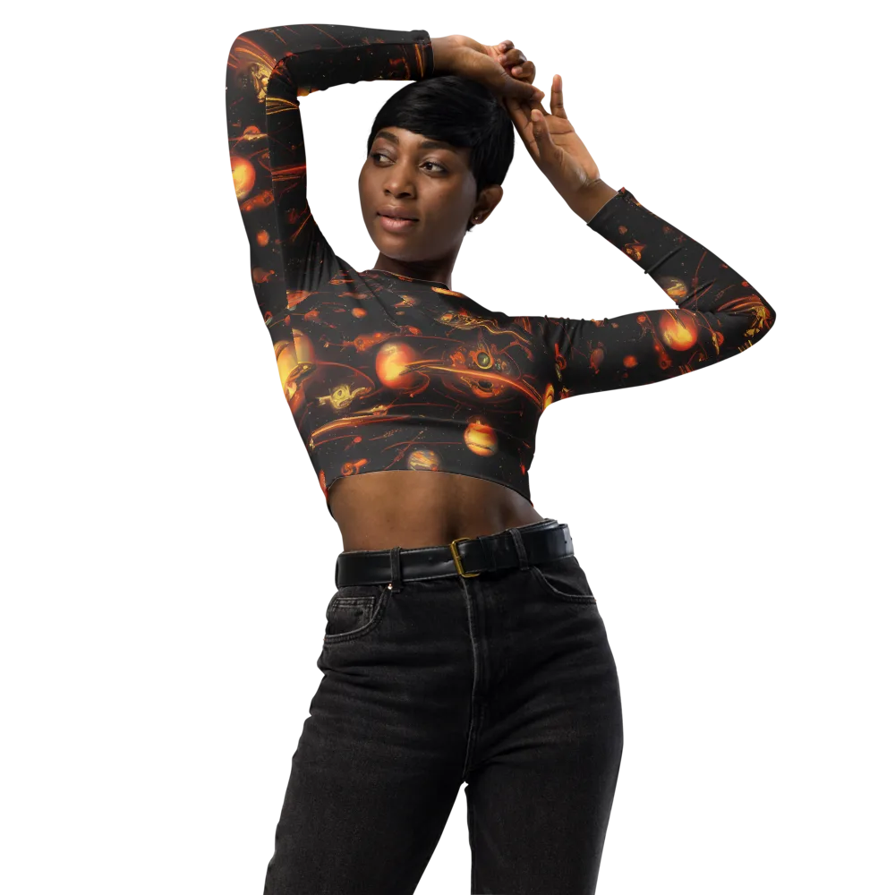 Murillo Vortex on Long Sleeve Crop Top — Front