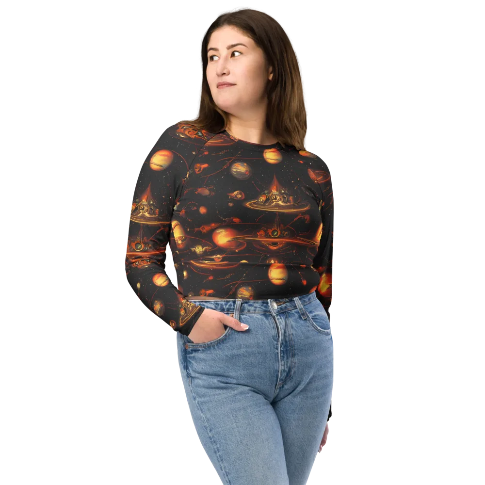 Murillo Vortex on Long Sleeve Crop Top — Front