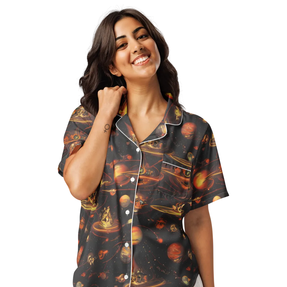 Murillo Vortex on Women's Short Sleeve Pajama Top — Front