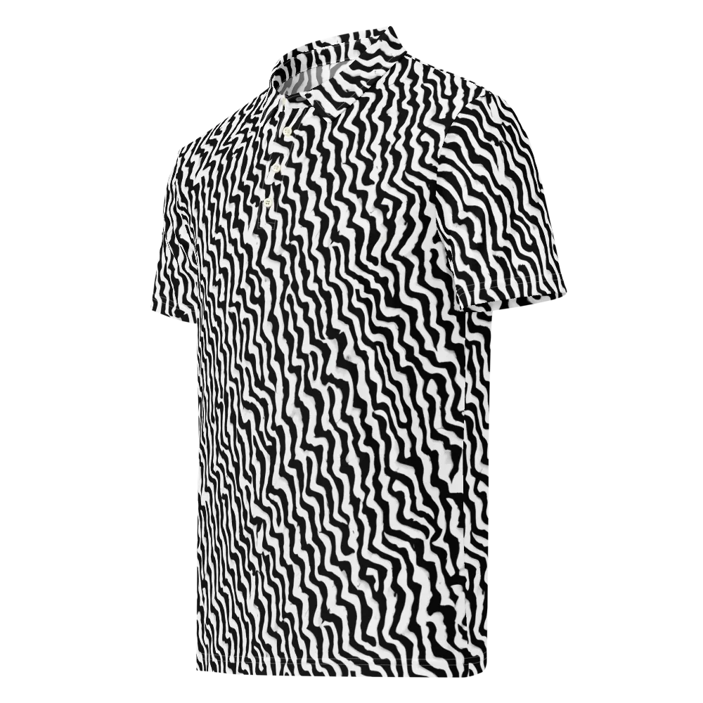 Wave Dance on Men's Slim Fit Polo Shirt — Left Front