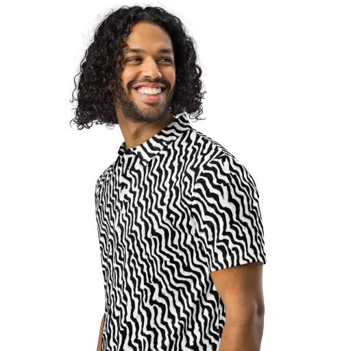 Wave Dance on a Men's Slim Fit Polo Shirt