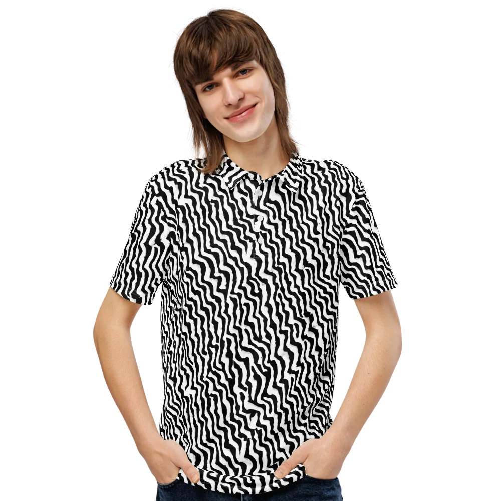 Wave Dance on Men's Slim Fit Polo Shirt — Front