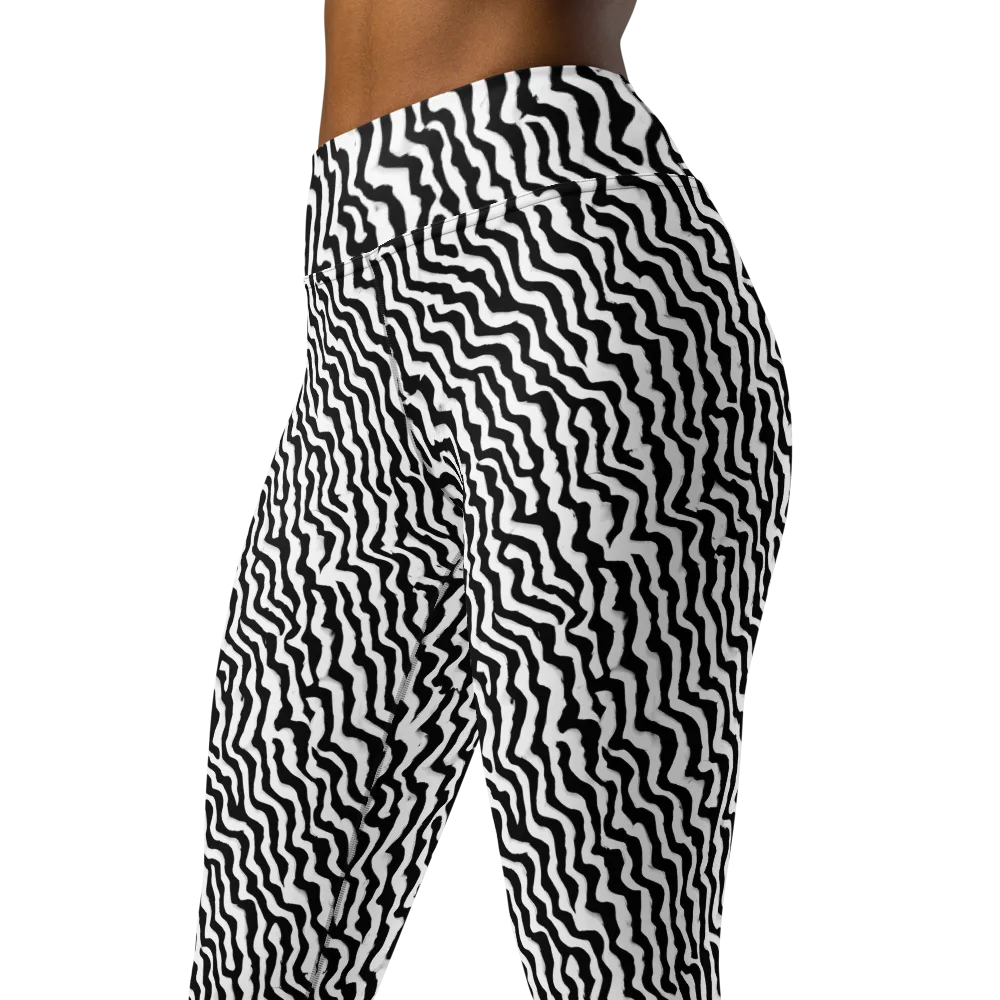 Wave Dance on Yoga Leggings — Left Front
