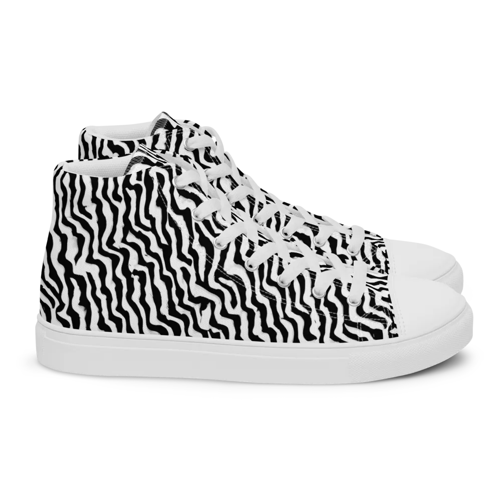 Wave Dance on Women's High Top Canvas Shoes — Right