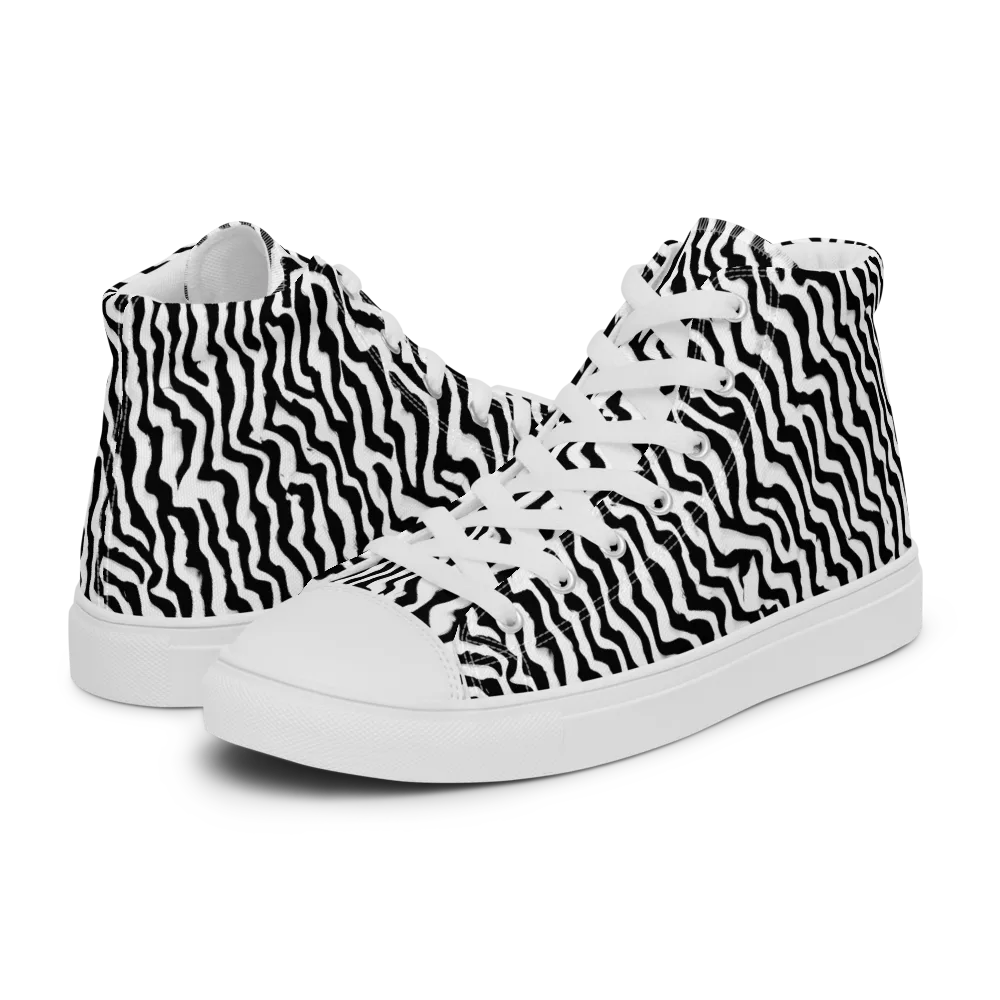 Wave Dance on Women's High Top Canvas Shoes — Left