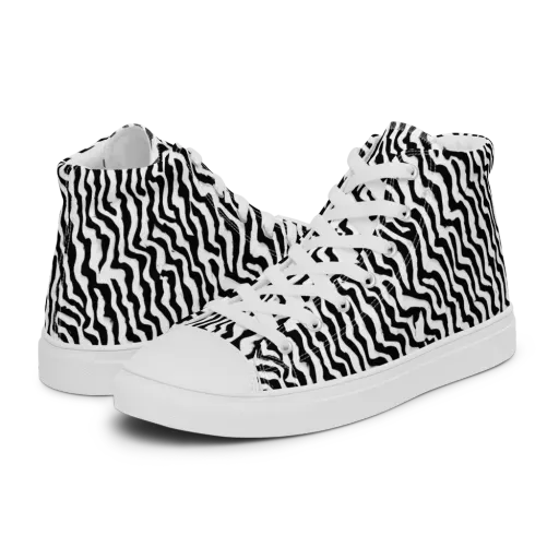 Wave Dance on a Women's High Top Canvas Shoes