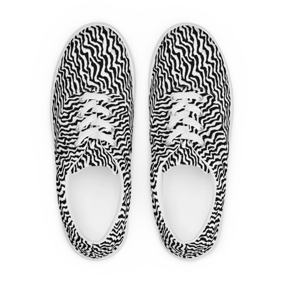 Wave Dance on Men's Lace-Up Canvas Shoes — Front