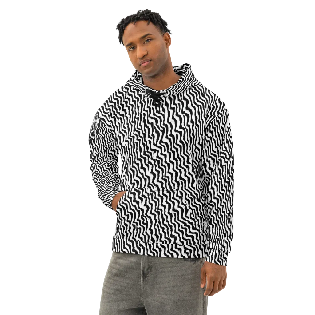 Wave Dance on Cotton Hoodie — Left Front