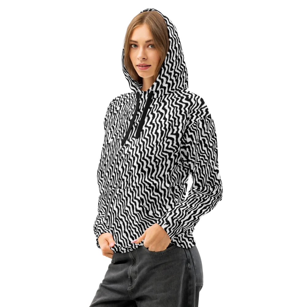 Wave Dance on Cotton Hoodie — Left Front
