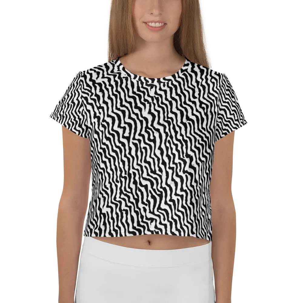 Wave Dance on Crop Tee — Front