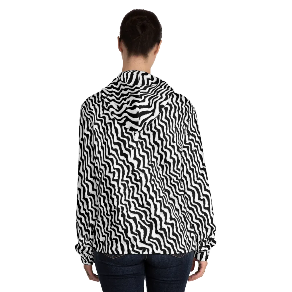 Wave Dance on Women's Full-Zip Hoodie — Back On Person