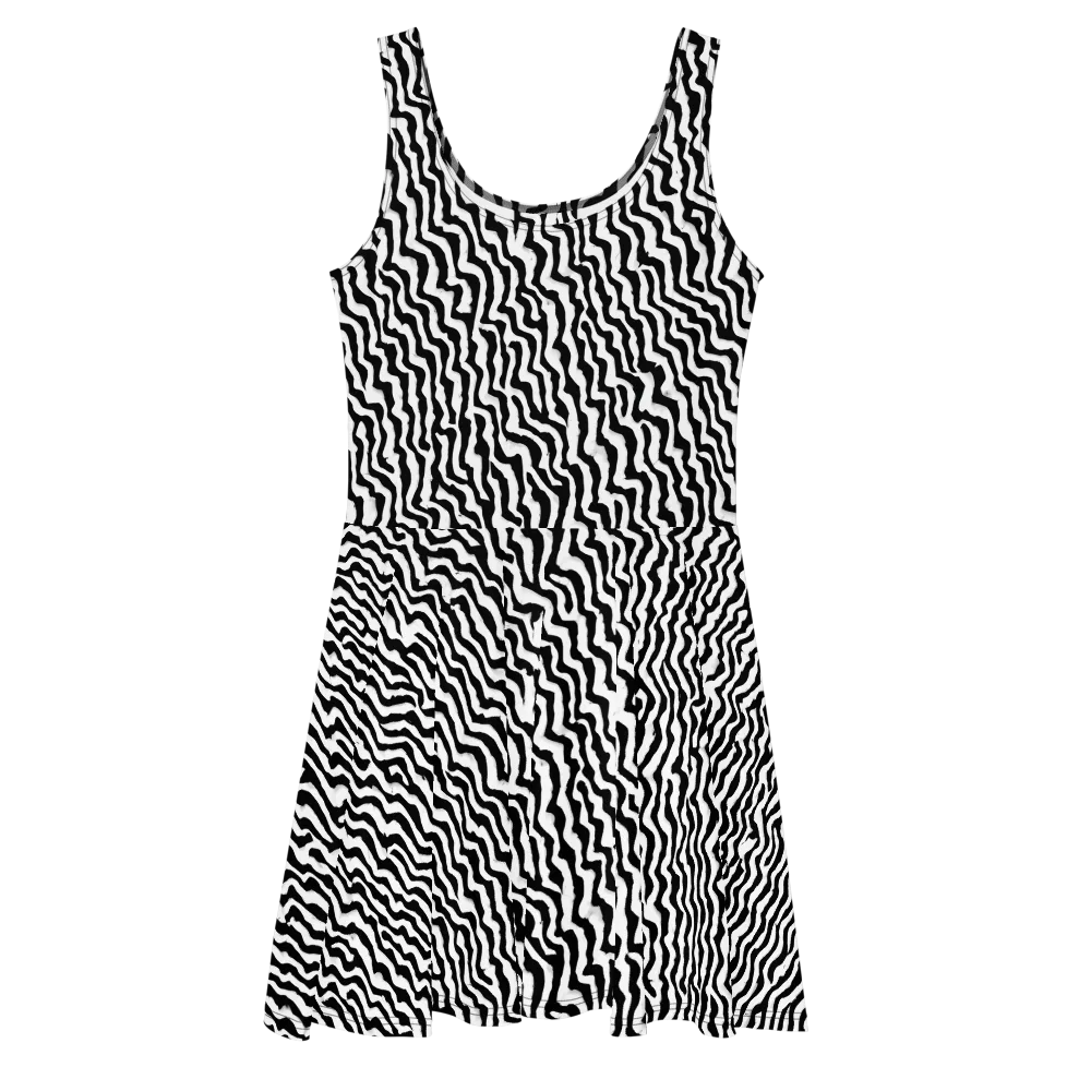Wave Dance on Skater Dress — Front