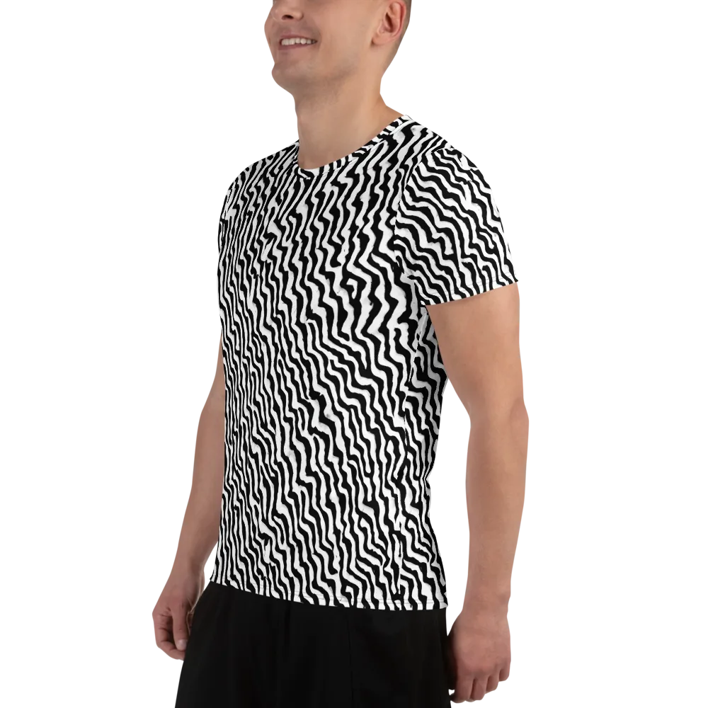 Wave Dance on Men's Athletic T-Shirt — Left