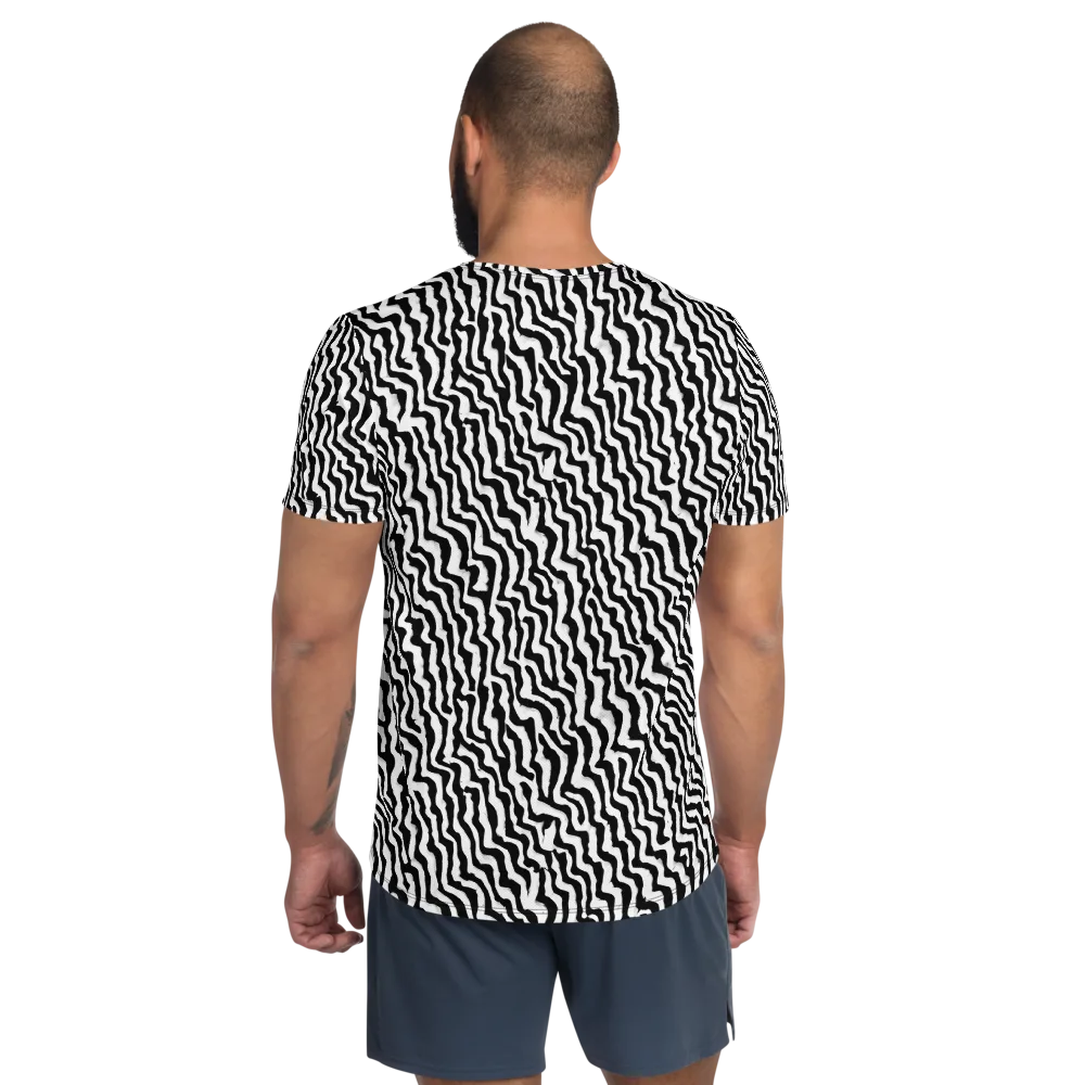 Wave Dance on Men's Athletic T-Shirt — Back