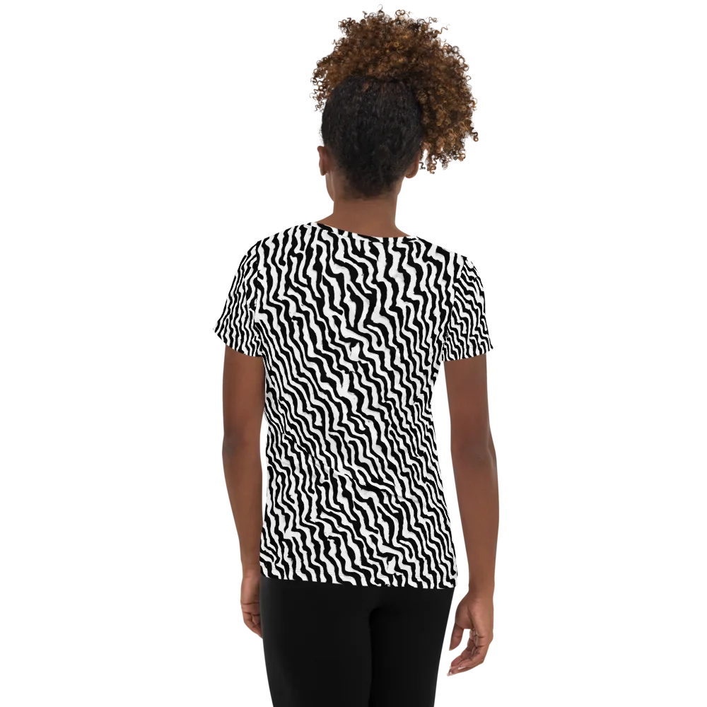Wave Dance on Women's Athletic T-Shirt — Back
