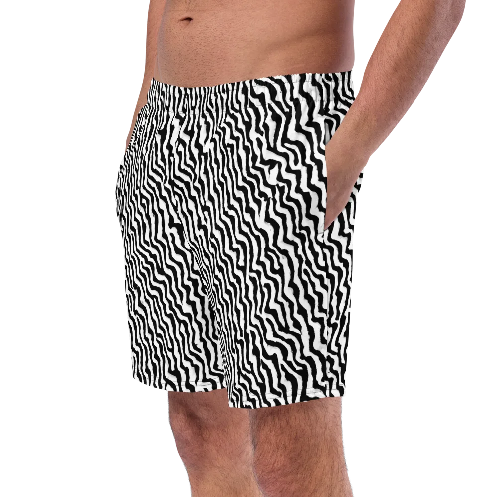 Wave Dance on Swim Trunks — Left Front