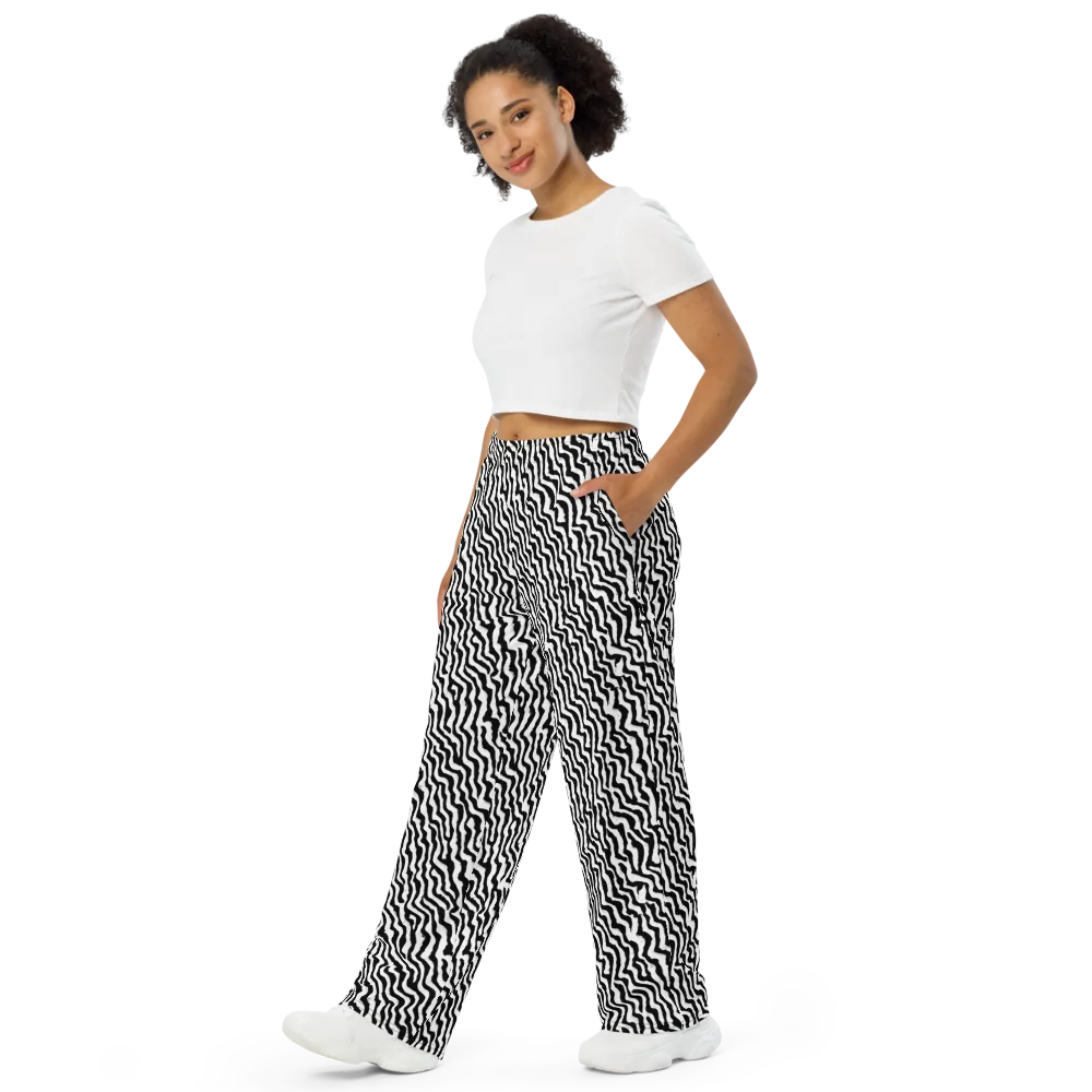 Wave Dance on Wide-Leg Pants — Left Front