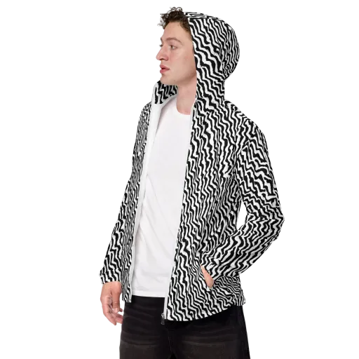 Wave Dance on a Men's Windbreaker