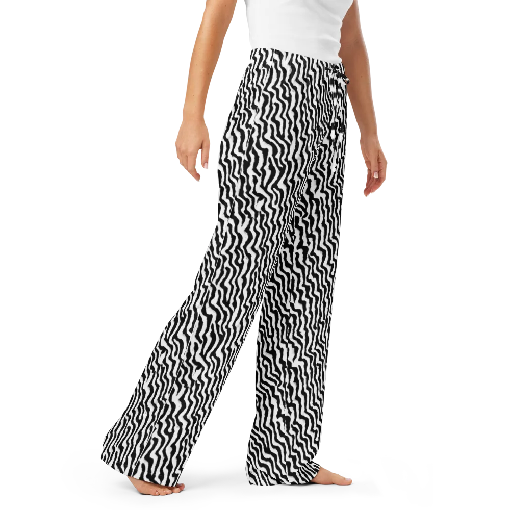 Wave Dance on Women's Pajama Pants — Right Front