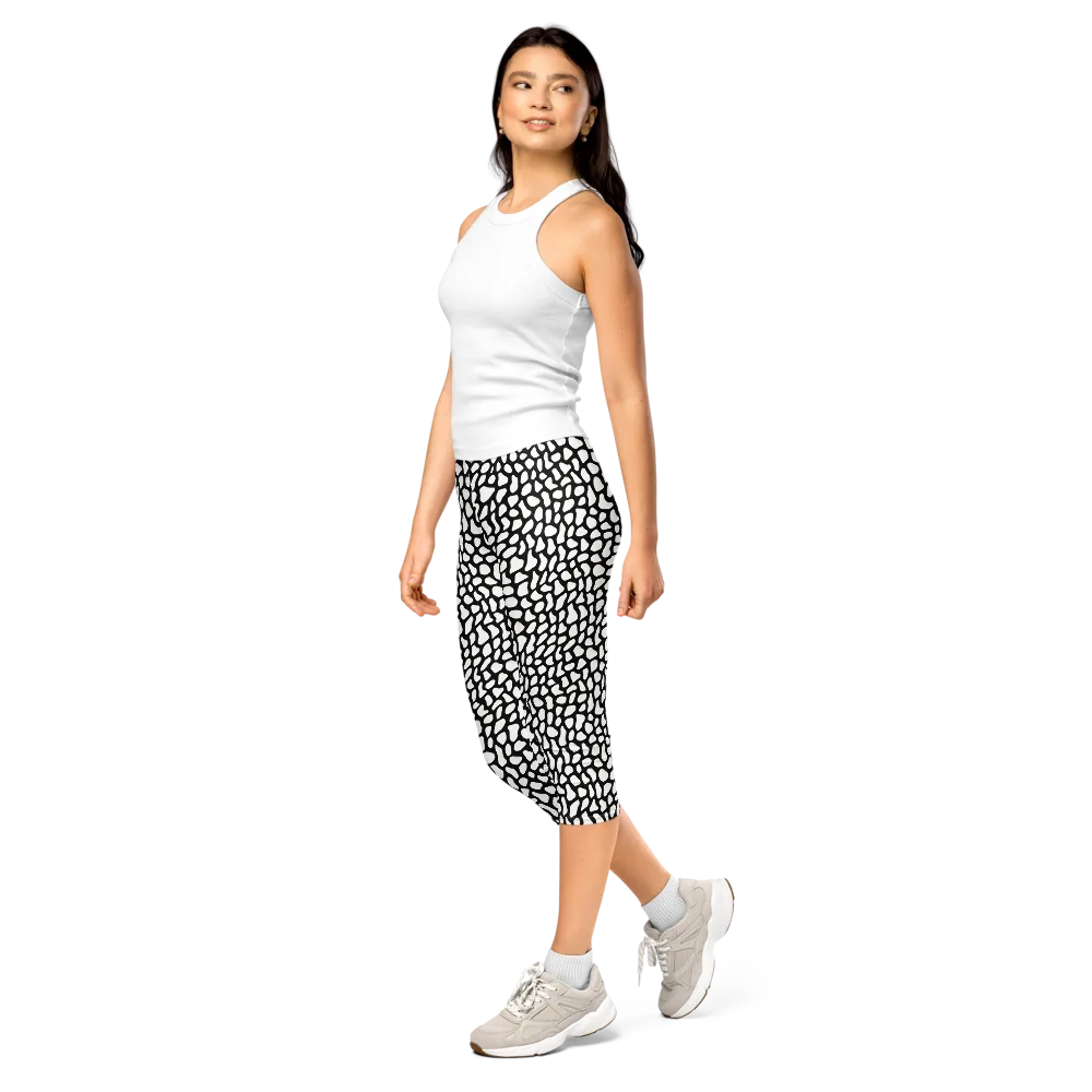 Inkblot Harmony on Capri Leggings — Left Front