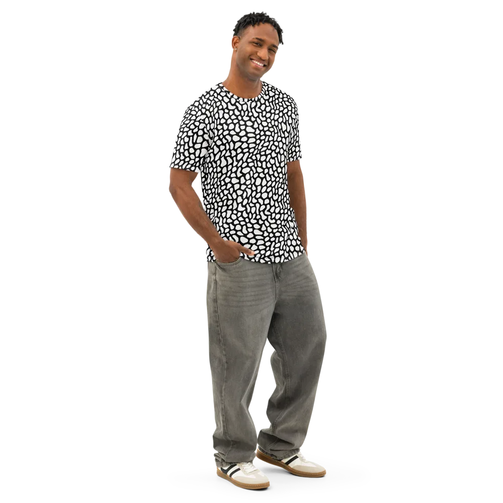 Inkblot Harmony on Men's Cotton Crew Neck T-Shirt — Right Front